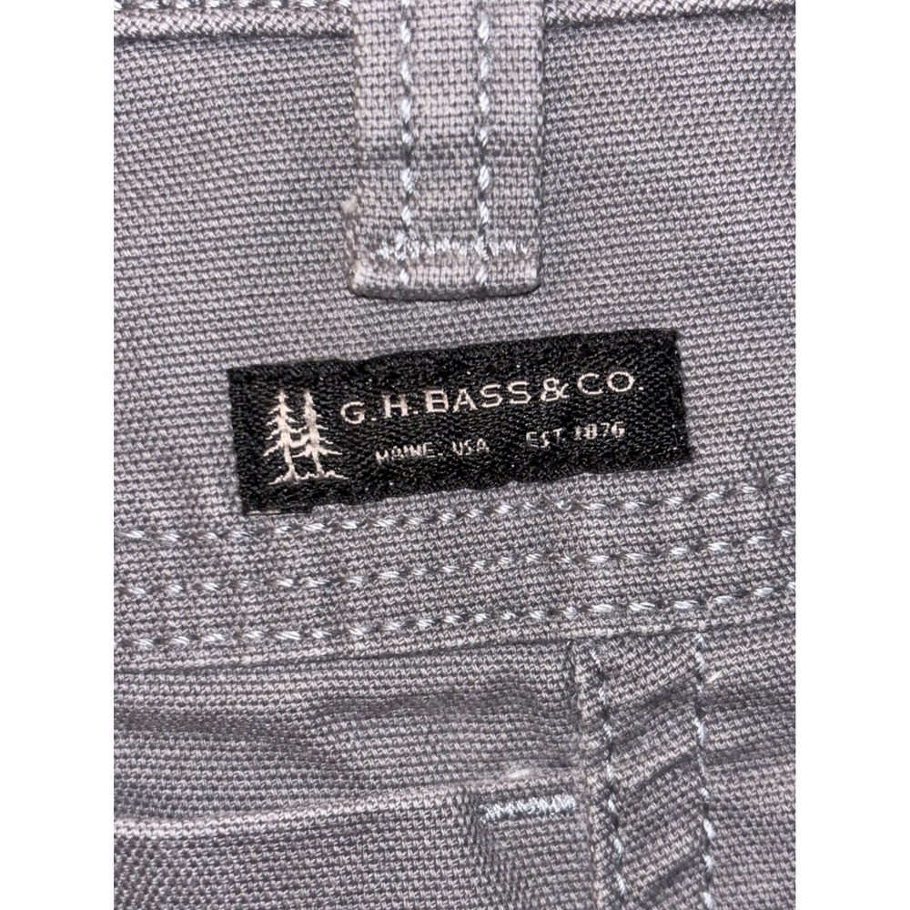GH Bass & Co Mens Grey Canvas Utility Pants Straight Leg 32x32 PL109862 - Picture 4 of 6